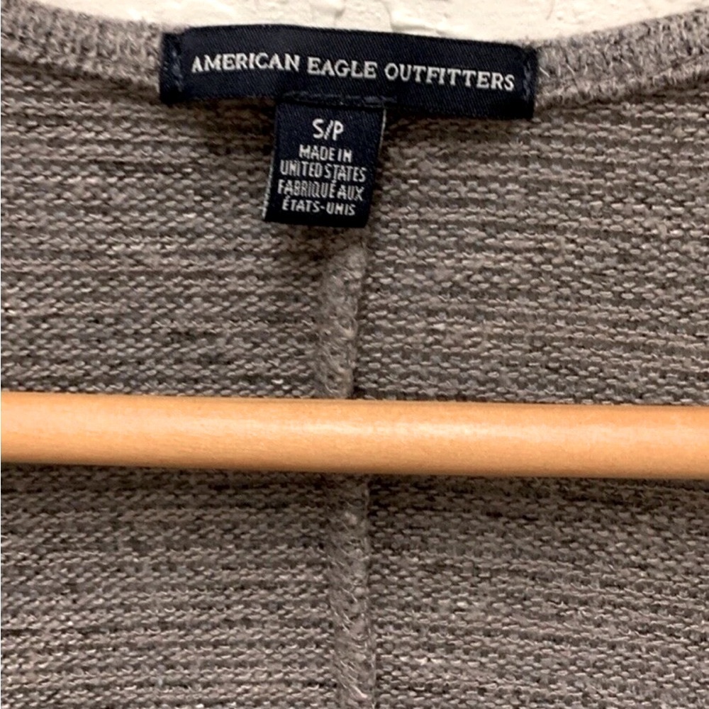 American Eagle Gray Brown Open Front Lightweight … - image 7